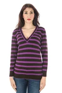 Piżamy damskie - FIOLETOWY SWETER FRED PERRY DAMSKI - miniaturka - grafika 1