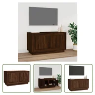 Szafki RTV - The Living Store szafka pod telewizor brązowa dąb 80x35x45 cm materiał drewnopochodny - miniaturka - grafika 1