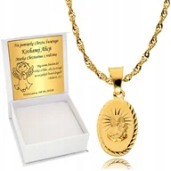 Biżuteria dla dzieci - ﻿Łańcuszek Złoty 925 Medalik Chrzest Komunia Grawer - miniaturka - grafika 1