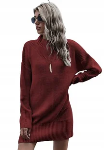 SHEIN SUKIENKA BORDOWA DZIANINOWA PROSTA 38 V3U - Sukienki - miniaturka - grafika 1