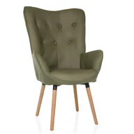 Fotele - Fotel tapicerowany HAVENIO I Zielony hjh LIVING - miniaturka - grafika 1