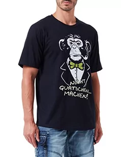 Trigema Męski T-shirt 636210822, granatowy, standardowy - Koszulki męskie - miniaturka - grafika 1