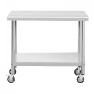 Stół ze stali nierdzewnej na kółkach - 60 x 100 cm - 155 kg ROYAL CATERING 10012802 RCAT-100/60-W - Meble gastronomiczne - miniaturka - grafika 4