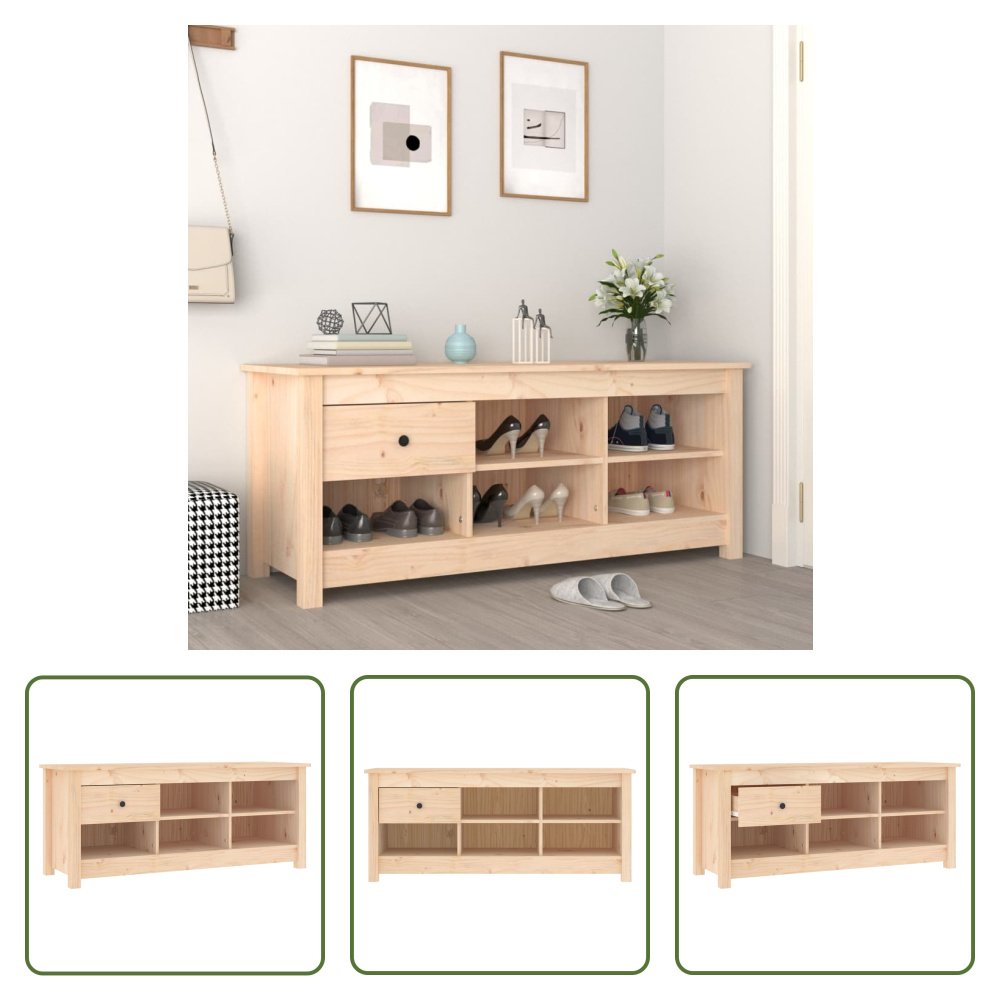 Szafka na buty The Living Store 110x38x45,5 cm lite drewno sosnowe