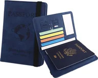 Portfele - INF Etui na paszport z blokadą RFID - bezpieczny portfel podróżny i organizer na dokumenty Czerwony - miniaturka - grafika 1
