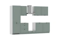 Meble kuchenne - Zestaw Mebli Kuchennych Bergamo 300 Cm L/P Mdf Folia Miętowy Mat Miętowy Mat Cichy Domyk Hettich - miniaturka - grafika 1