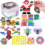 Prace ręczne dla dzieci - Prasowanka Koraliki Do Prasowania Zestaw Dla Dzieci Szablony Brelok +Naklejki - miniaturka - grafika 1