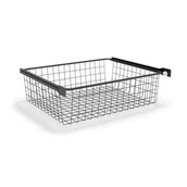 Szafy i regały magazynowe - Kosz druciany do otwartych szaf ubraniowych, czarny - miniaturka - grafika 1