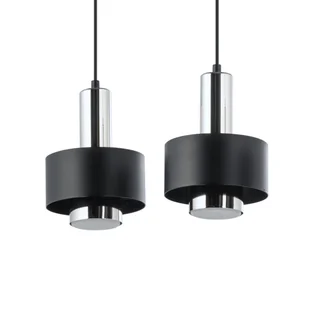 Lampa wisząca na listwie Rif 40784 Sigma metalowa czarna srebrna - Lampy sufitowe - miniaturka - grafika 1