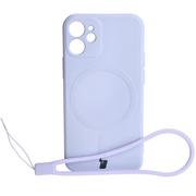 Etui i futerały do telefonów - Etui Bizon Case Silicone MagSafe Sq do Apple iPhone 12 Mini, jasnofioletowe - miniaturka - grafika 1