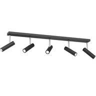 Lampy sufitowe - Czarno-srebrna listwa sufitowa z reflektorami LX 4444 z serii AXION - miniaturka - grafika 1