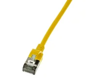 Kable miedziane - LogiLink Patchkabel CAT6A STP TPE SlimLine gelb 0,5m CQ9027S - miniaturka - grafika 1