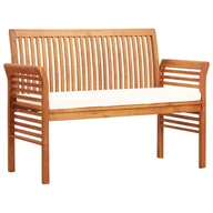 Ławki ogrodowe - vidaXL 2-osobowa ławka ogrodowa z poduszką, 120 cm, drewno akacjowe - miniaturka - grafika 1