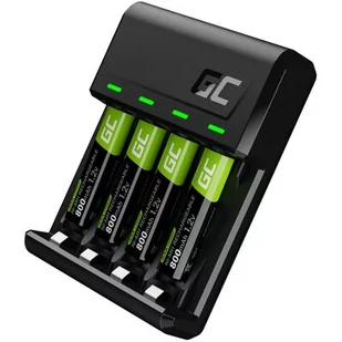 GREEN CELL Ładowarka Green Cell GC VitalCharger + 4x baterie akumulatorki AAA / HR03 800mAh GŁ13 - Ładowarki i akumulatory - miniaturka - grafika 1