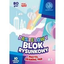 Blok rysunkowy kolorowy pastelowy Astrapap A3 80g 10 ark pakiet 10 sztuk - Szkolne artykuły papiernicze - miniaturka - grafika 1