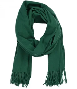 Szal szalik Gruba Chusta frędzle jednokolorowy ciepły miękki 200x70 cm - Apaszki i szaliki damskie - miniaturka - grafika 1