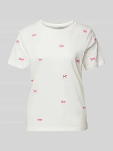T-shirt z wyhaftowanym motywem model ‘CAMINO’ - Koszulki i topy damskie - miniaturka - grafika 1