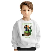 Bluzy dla dziewczynek - BLUZA DZIECIĘCA MŁODZIEŻOWA MINECRAFT 122-128 WZORY PREZENT JAKOŚĆ - miniaturka - grafika 1