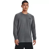 Koszulki sportowe męskie - Męski longsleeve z nadrukiem UNDER ARMOUR SPORTSTYLE LEFT CHEST LS - szary - miniaturka - grafika 1