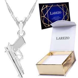 Naszyjnik srebrny długi łańcuszek 925 Mały Pistolet z Pistoletem SREBRO - Łańcuszki - miniaturka - grafika 1