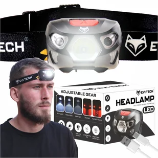 LATARKA CZOŁOWA LED Akumulator CZOŁÓWKA Mocna Wodoodporna Lampa GESTY USB-C - Latarki - miniaturka - grafika 1