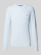 Swetry męskie - Sweter o kroju slim fit z dzianiny o fakturze jodełki - miniaturka - grafika 1