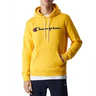 Bluzy męskie - Bluza Champion Embroidered Script Logo Hoodie 219203-YS074 - żółta - miniaturka - grafika 1