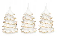 Świece - 3x świeczki świąteczne choinka 15cm końcówka złota - miniaturka - grafika 1