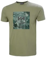 Koszulki męskie - Helly Hansen Męska koszulka z grafiką Core - zielona, 2XL - miniaturka - grafika 1
