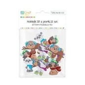 Zabawki kreatywne - Naklejki 3D z piankami zimowe zwierzaki 12 szt. - miniaturka - grafika 1