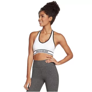 Biustonosze - Skechers Seamless Sports Bra W1BR70-WHT, damski biustonosz sportowy biały - grafika 1