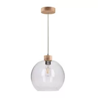 Lampy sufitowe - Spotlight SPOTLIGHT lampa wiszaca SVEA ze szklanym kloszem z drewna dębowego 13560174 13560174 - miniaturka - grafika 1