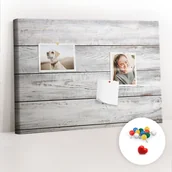 Tablice i flipcharty - Szkolna Tablica korkowa 60x40 cm, Kolorowe Pinezki, wzór Pomalowane deski - miniaturka - grafika 1