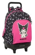 Plecaki - Safta KUROMI Duży plecak na kółkach, kompaktowy, zdejmowany, idealny dla dzieci w różnym wieku, wygodny i wszechstronny, jakość i wytrzymałość, 33 x 22 x 45 cm, Czarny/Fuksja, M, Casual - miniaturka - grafika 1