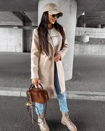 Płaszcze damskie - Płaszcz damski OLAVOGA LOVER 2024 beż S - Fashionplace - miniaturka - grafika 1