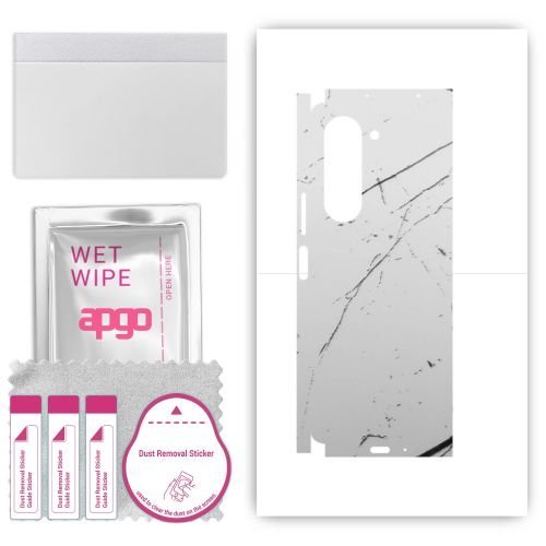 folia naklejka skórka strukturalna na TYŁ+BOKI do Samsung W24 - Marmur Biały - apgo SKINS