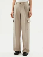 Spodnie sportowe damskie - Calvin Klein Jeans Spodnie palazzo J20J224848 Szary Relaxed Fit - miniaturka - grafika 1