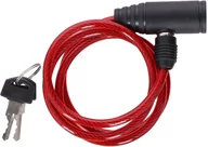 Zabezpieczenia do roweru - Dunlop Zapięcie zabezpieczenie rowerowe na kluczyk 90cm E-08258-RED - miniaturka - grafika 1