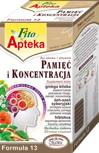 Malwa Pamięć i Koncentracja - herbatka ziołowa, suplement diety, 20 torebek, Malwa MALWA10 - Herbata - miniaturka - grafika 1