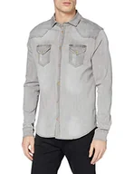 Koszule męskie - Brandit Męska koszula jeansowa Riley Denim, Grau (Denim Denim 169), S - miniaturka - grafika 1