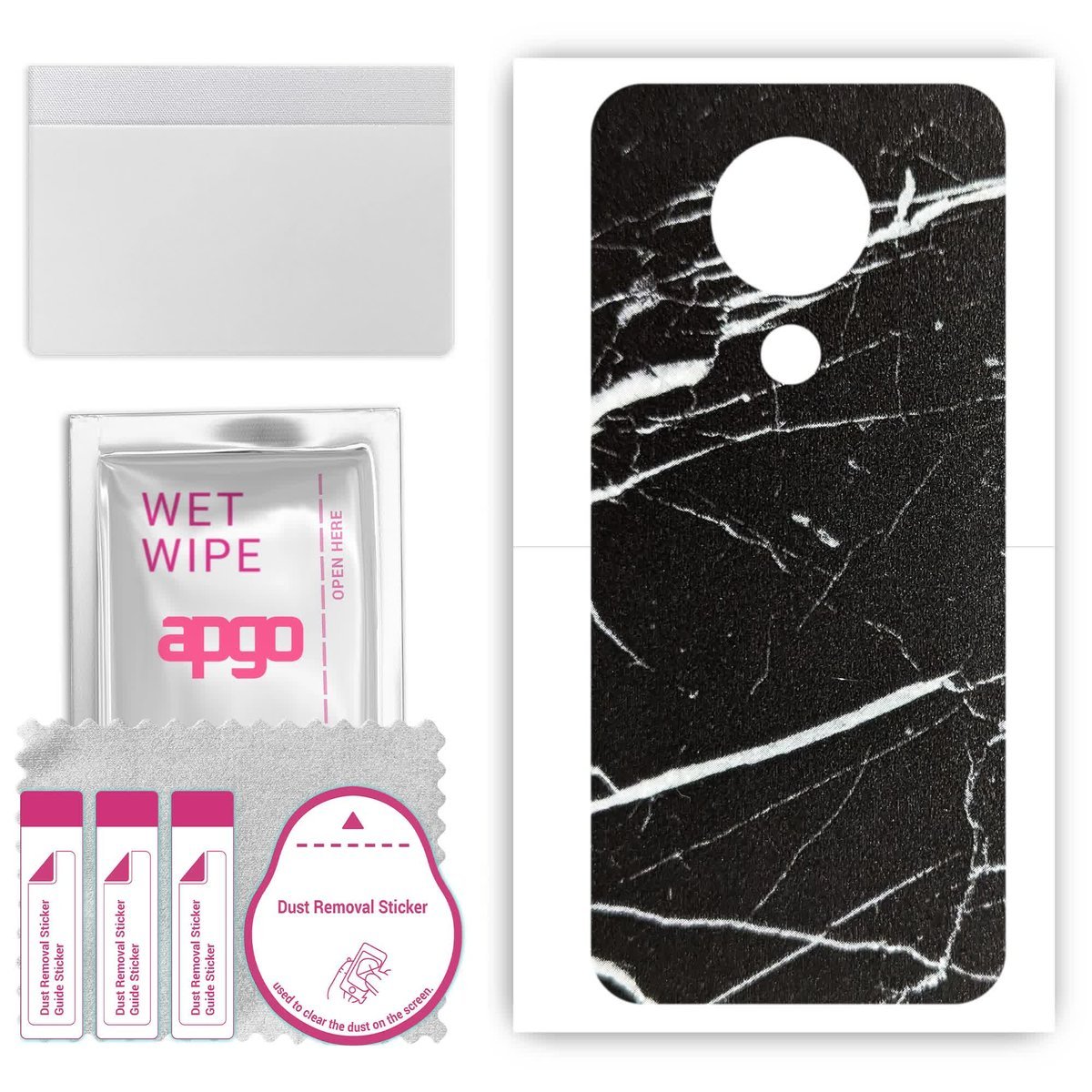 Folia naklejka skórka strukturalna na TYŁ do Nokia 7.3 - Marmur Ciemny - apgo SKINS