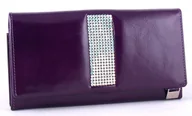 Portfele - CV 140 Swarovski kolekcja Giovani skórzany portfel damski fioletowy CV 140 - miniaturka - grafika 1