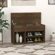 Szafki na buty - Lumarko Ławka z miejscem na buty, brązowy dąb, 80x30x45 cm - miniaturka - grafika 1