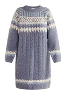 Sukienki - usha BLUE LABEL Damska sukienka z dzianiny Lynnea, niebieski wielokolorowy, M-L - miniaturka - grafika 1