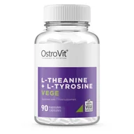 Aminokwasy - OstroVit L-Theanine + L-Tyrosine Vege - 90vkaps. Tyrozyna Teanina Pamięć Relaks - miniaturka - grafika 1