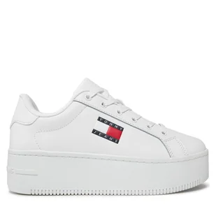 Sneakersy Tommy Jeans Tjw Flatform Ess EN0EN02518 Biały - Sneakersy damskie - miniaturka - grafika 1