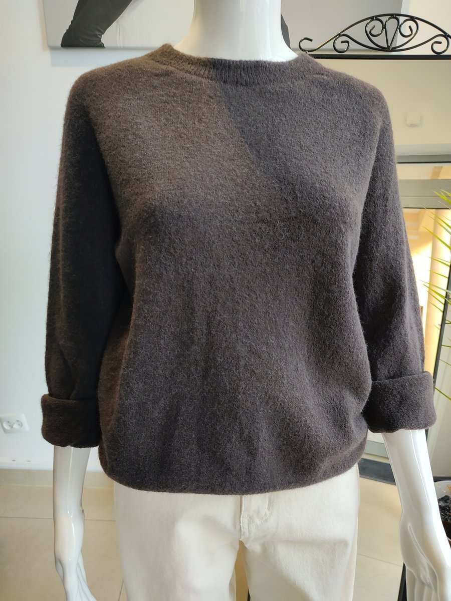 Sweter z Baby Alpaca - czekoladowy One size