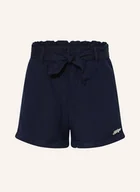 Spodenki damskie - Tommy Hilfiger Szorty Z Dodatkiem Lnu blau - miniaturka - grafika 1