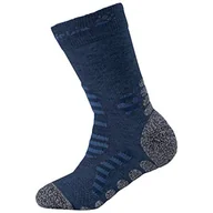 Skarpetki damskie - Jack Wolfskin Dziecięce skarpety Hiking Stripe Classic Cut, dark indygo, 34-36 - miniaturka - grafika 1