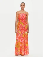 Sukienki - Gaudi Sukienka letnia 511BD15015 Pomarańczowy Regular Fit - miniaturka - grafika 1